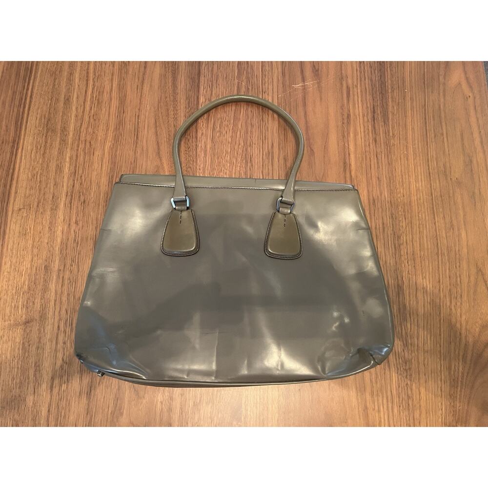 Prada Spazzolato Glossy Matte Gray Patent Leather - Picture 3 of 13
